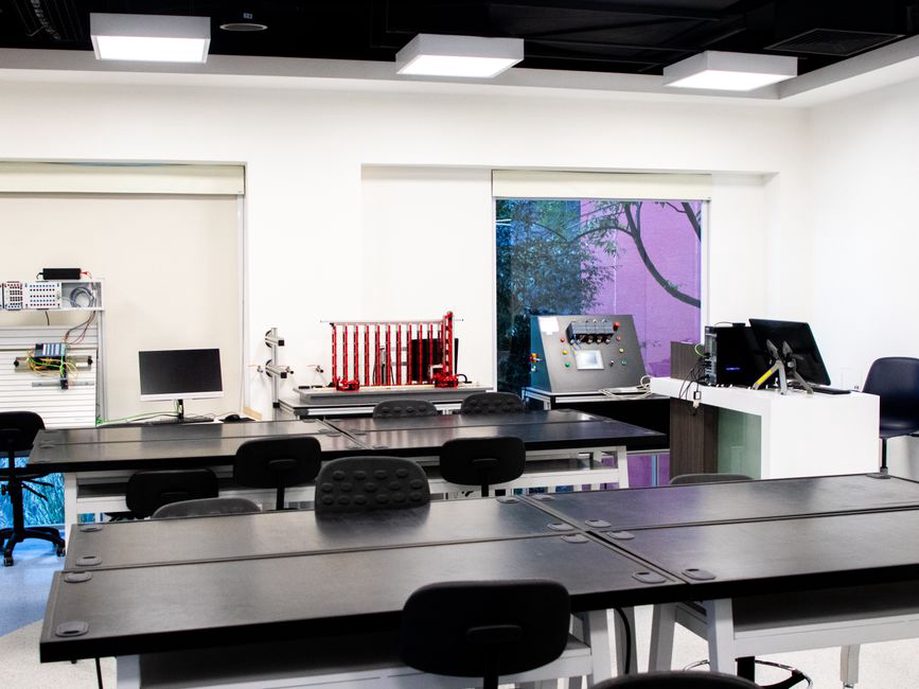 Researchers working on biometric systems in a lab