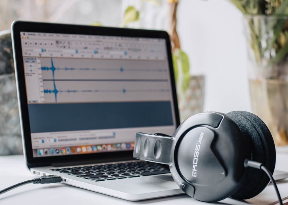 Speech recording being checked against a transcript