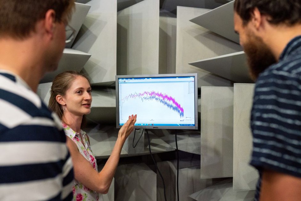 Spectrogram showing changing speech frequencies