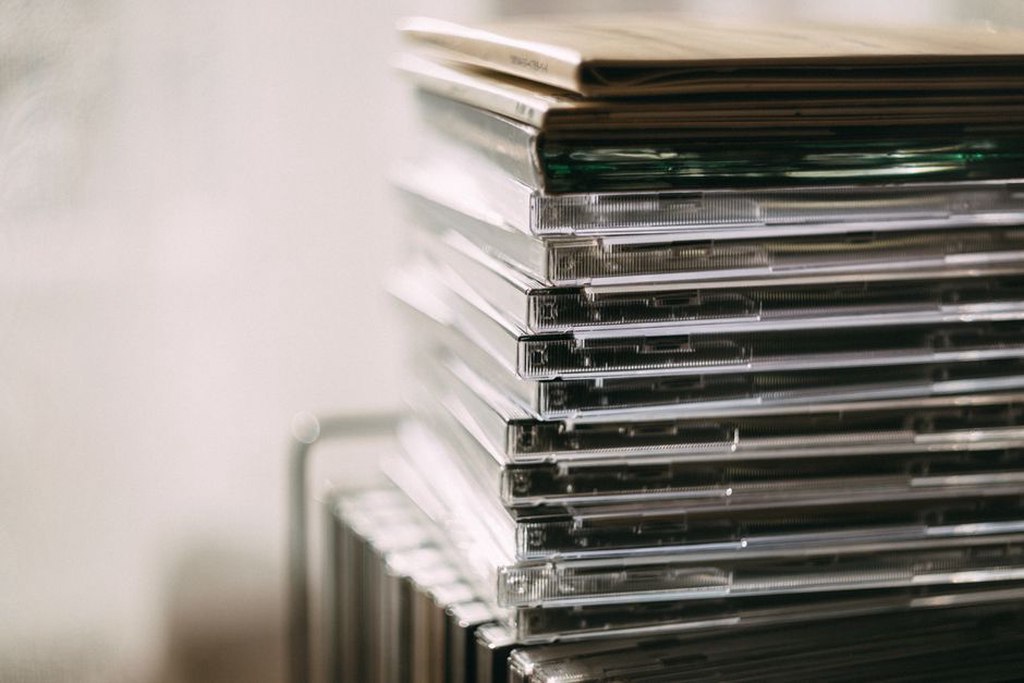 CD-ROM collections from the Linguistic Data Consortium stored on a university library shelf