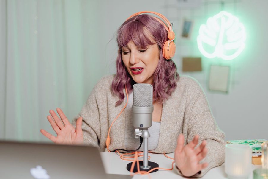 A microphone used to collect spoken language data
