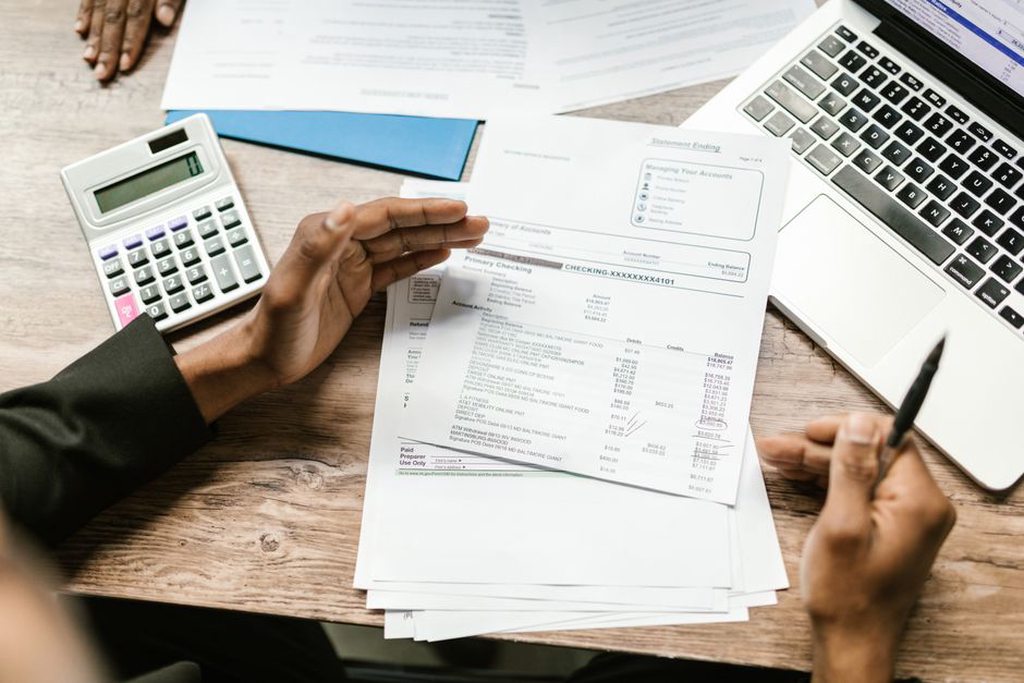 Expense categories and amounts arranged in a spreadsheet