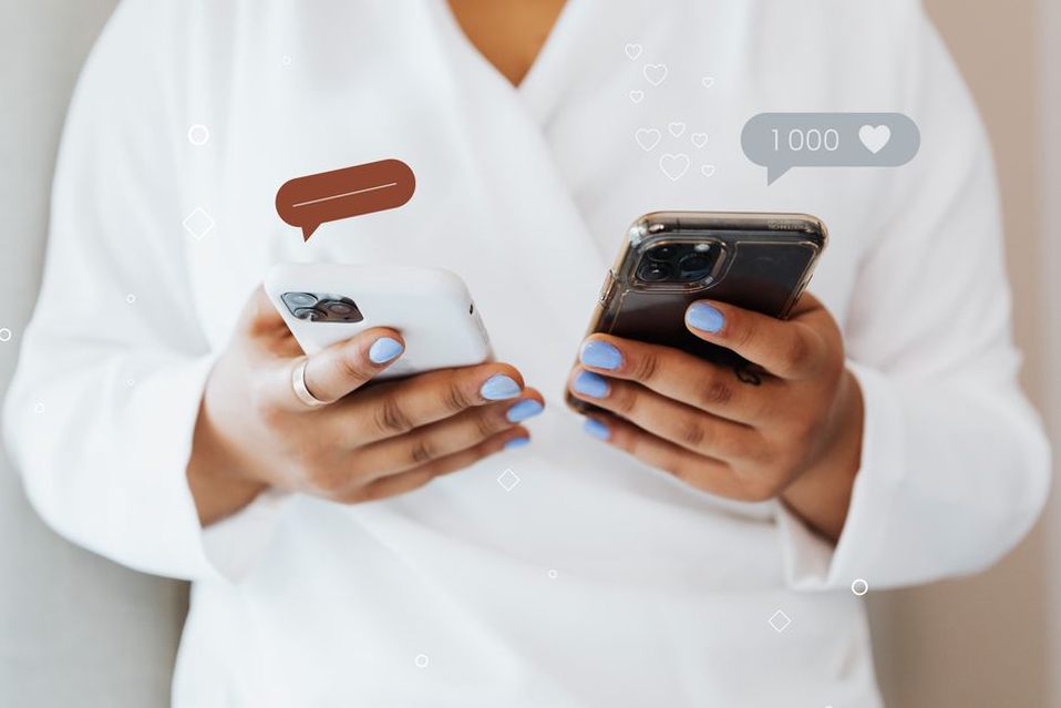 Visitor typing a message on a small screen