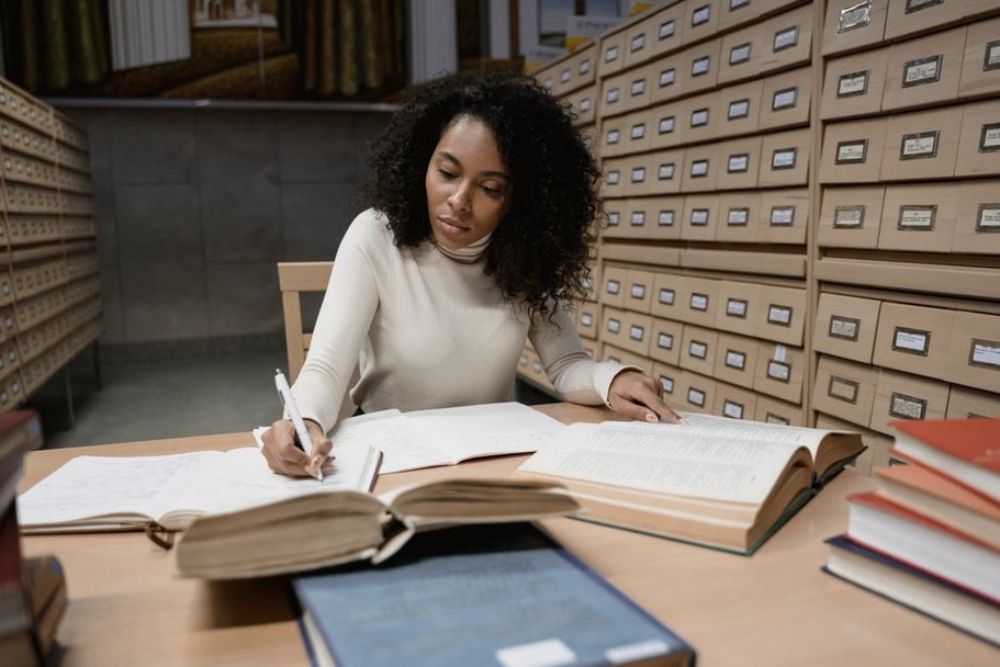 A marked draft checked against research notes